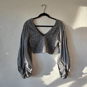 Live 4 Truth Gingham Crop Top with Puff Sleeves – Size Medium